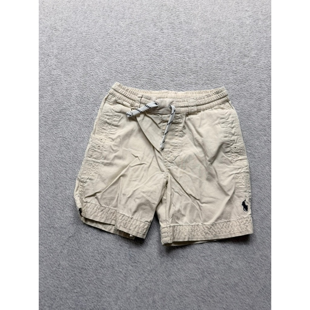 Polo Ralph Lauren Boys Khaki Chino Shorts Elastic Waist Tan Size 4T